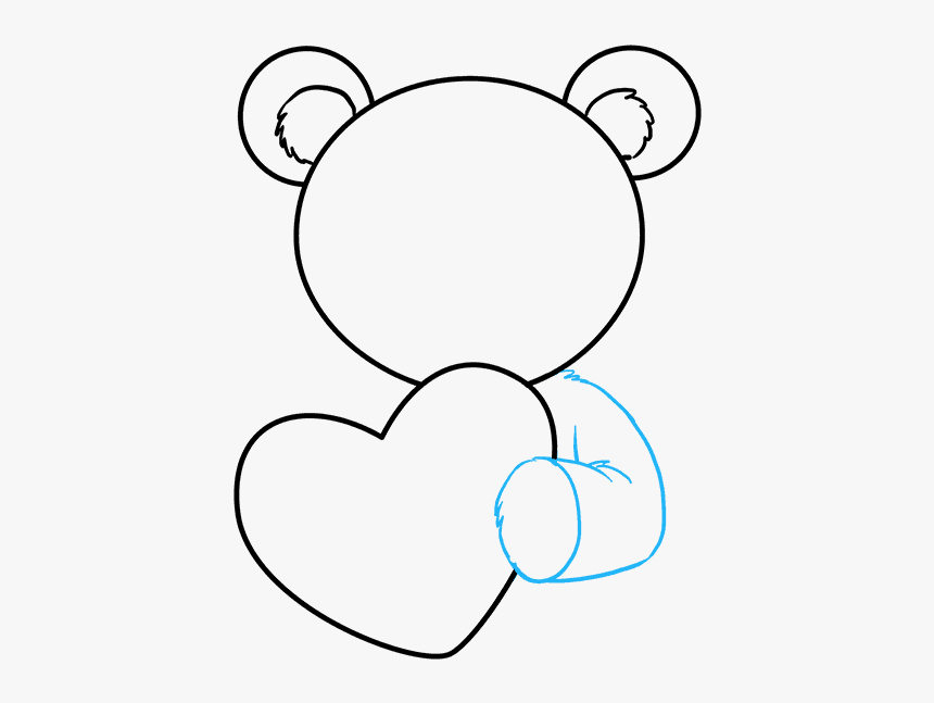 How To Draw A Teddy Bear With A Heart - Draw The Teddy Bear, HD Png Download