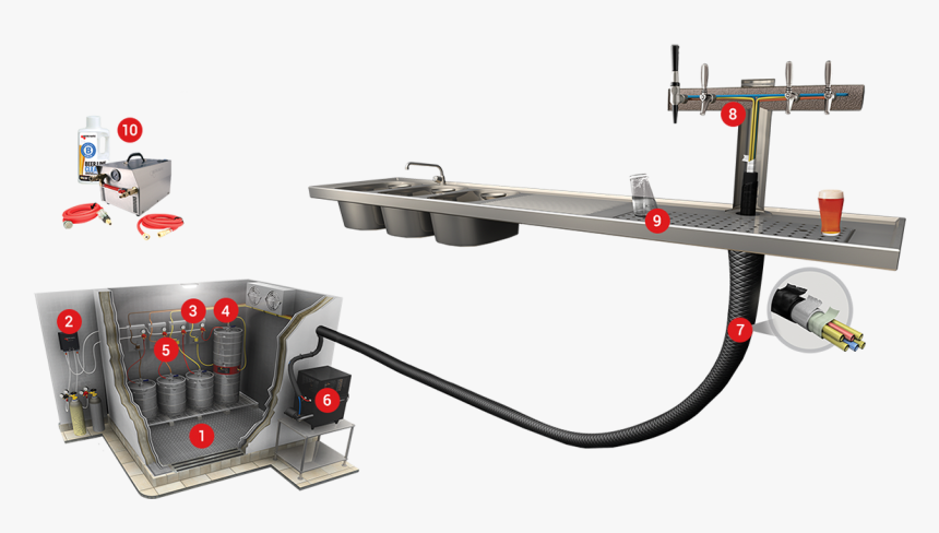 Keg Drawing Beer Tap Line - Beer Tap, HD Png Download