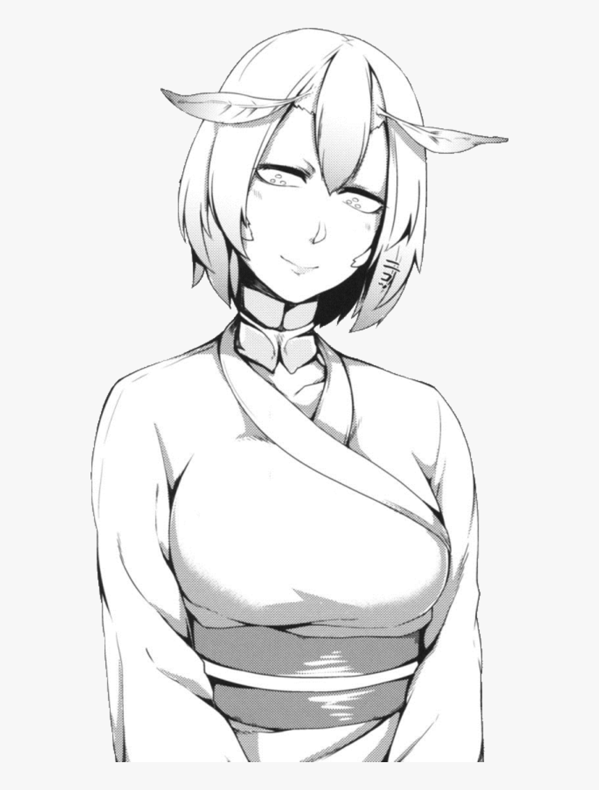 Black Black And White Human Hair Color Cartoon Joint - Monster Girl Moth Art, HD Png Download