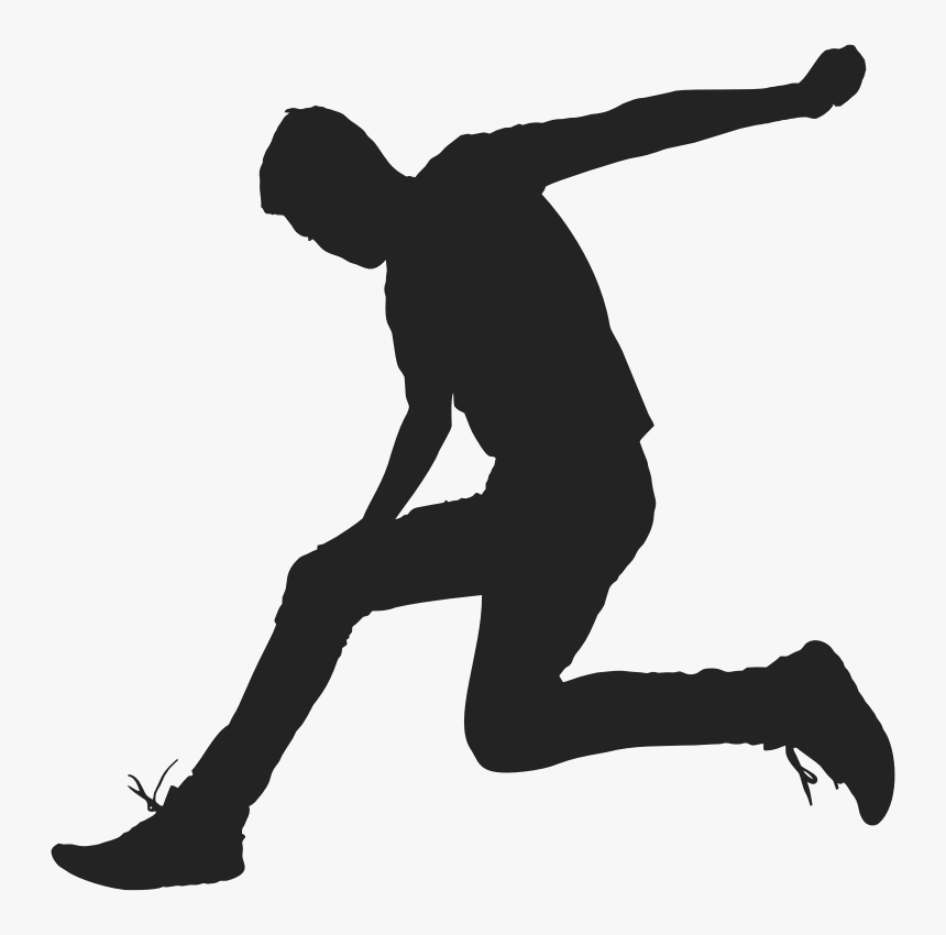 People Clipart Man Silhouette - Silhouette Of A Man Jumping, HD Png Download