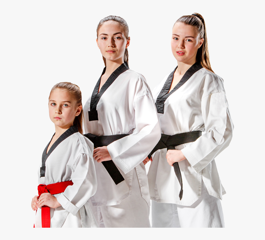 3 Female Martial Arts Students - Taekwondo Girls Kick Png, Transparent Png