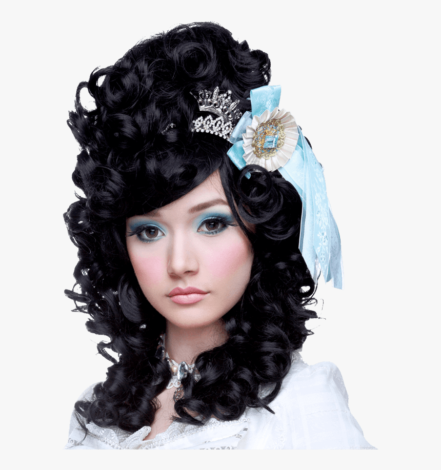 Marie Antoinette Black Wig - Black Marie Antoinette Wig, HD Png Download