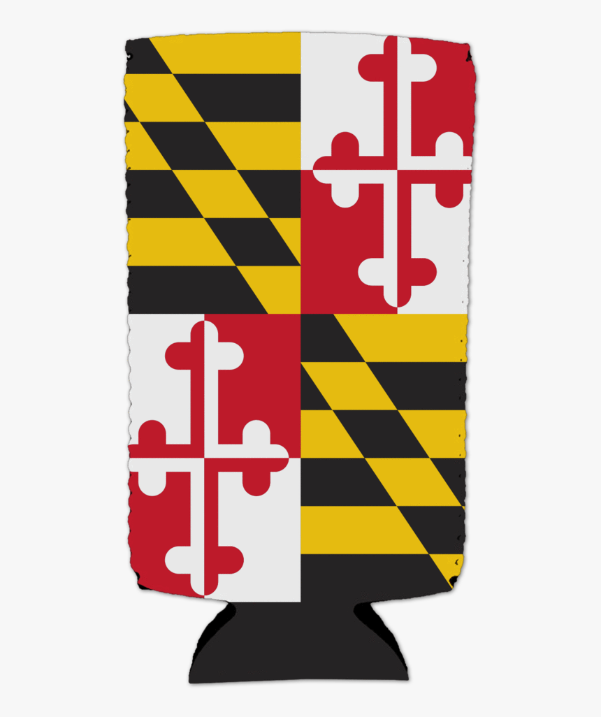 Maryland Flag / Stadium Can Cooler - Black And White Tiles Floor, HD Png Download
