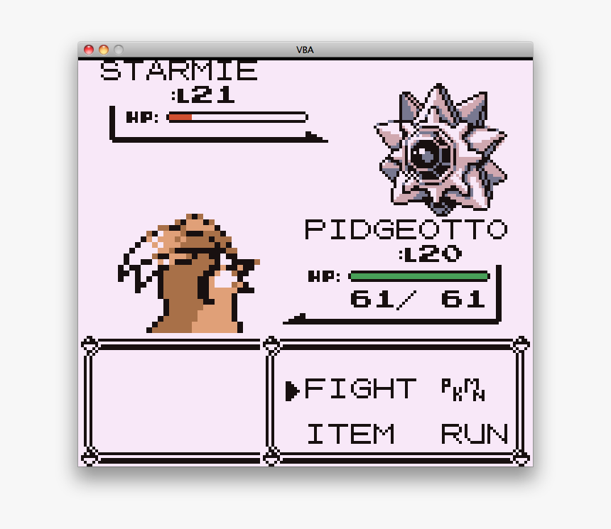 Pidgeotto Defeats Starmie - Pokemon 1996 Video Game, HD Png Download