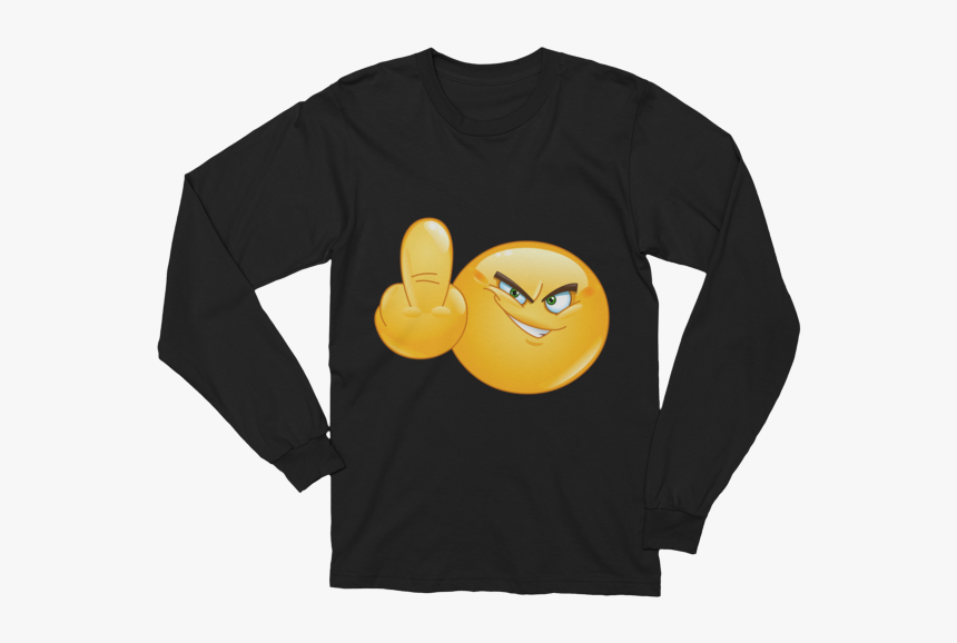 Unisex Middle Finger Emoji Long Sleeve T-shirt - Eat Like A Beast, HD Png Download
