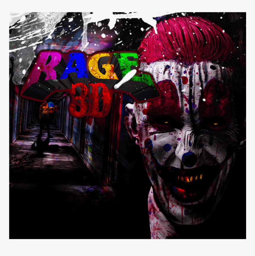 Rage 3-d Scary Clown - Indy Scream Park 2018, HD Png Download