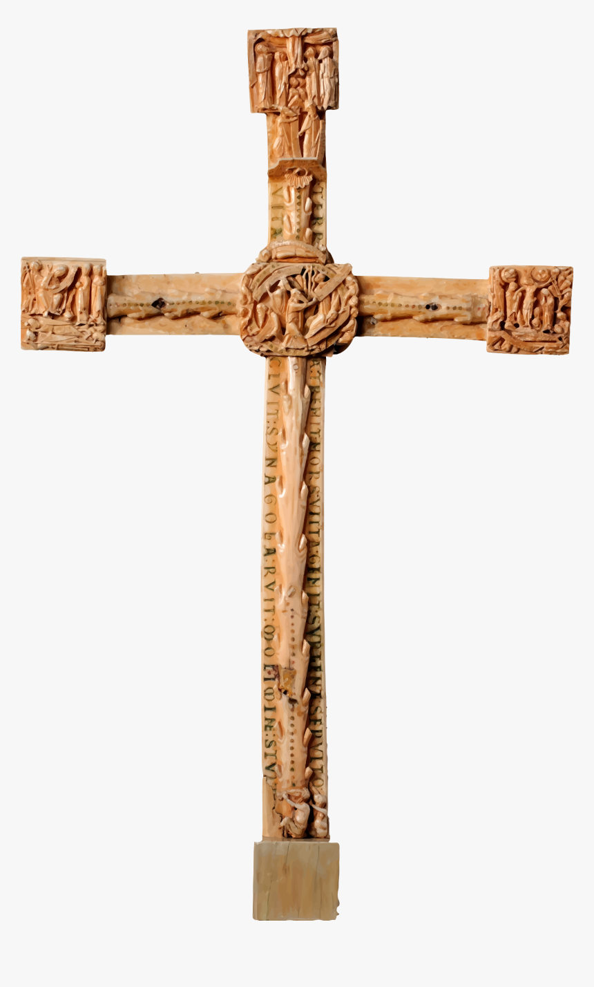 Transparent Wooden Cross Png - Carved Cross Public Domain, Png Download