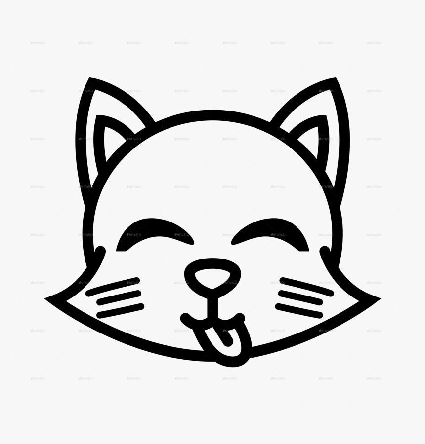 Funny Cat Images Outline, HD Png Download