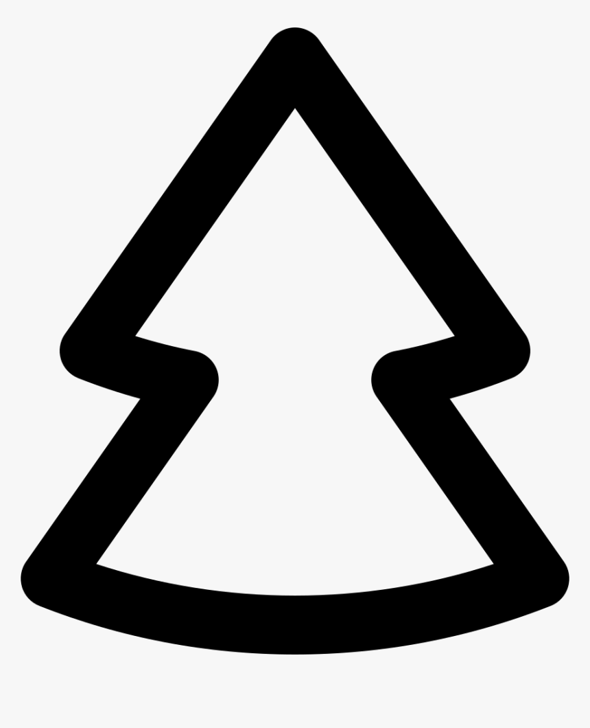 Pine Christmas Tree Outlined Shape - Christmas Tree Bold Outline, HD Png Download