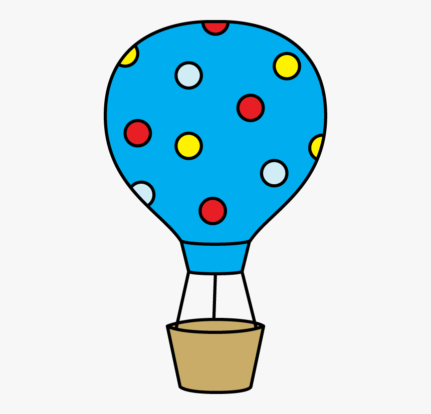 Colorful Polka Dot Hot Air Balloon Clip Art - Orange Hot Air Balloon Clipart, HD Png Download