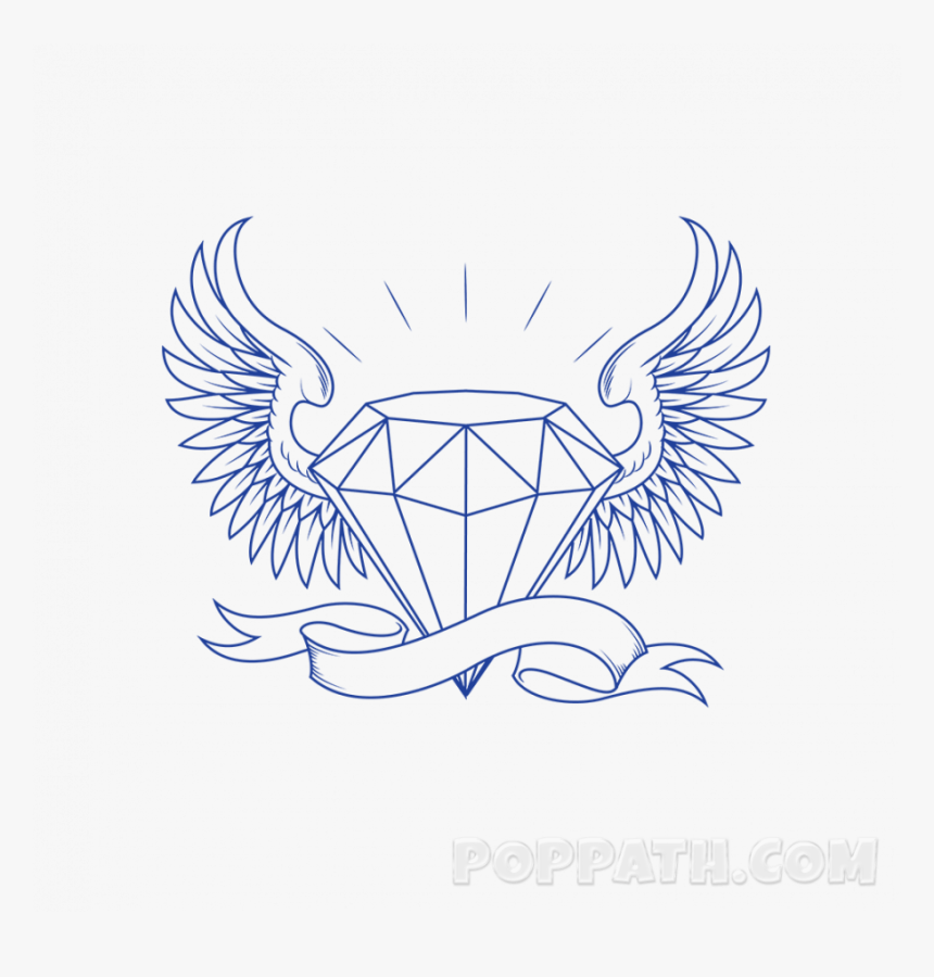 Diamond With Crown Drawing, HD Png Download