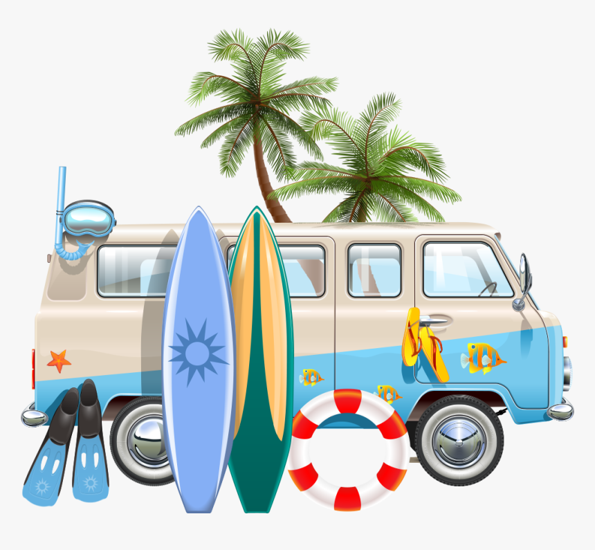 And Surfboard Car Illustration Euclidean Vector Stock - Prancha De Surf Png, Transparent Png
