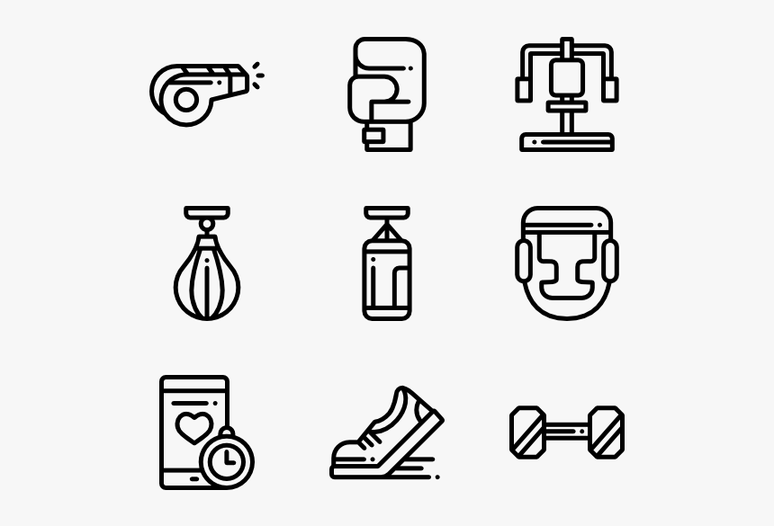 Gym Equipment - White Png Icons, Transparent Png