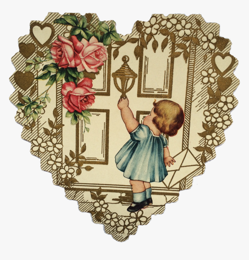 Vintage Valentines Cupids Door - Vintage Transparents Valentines, HD Png Download