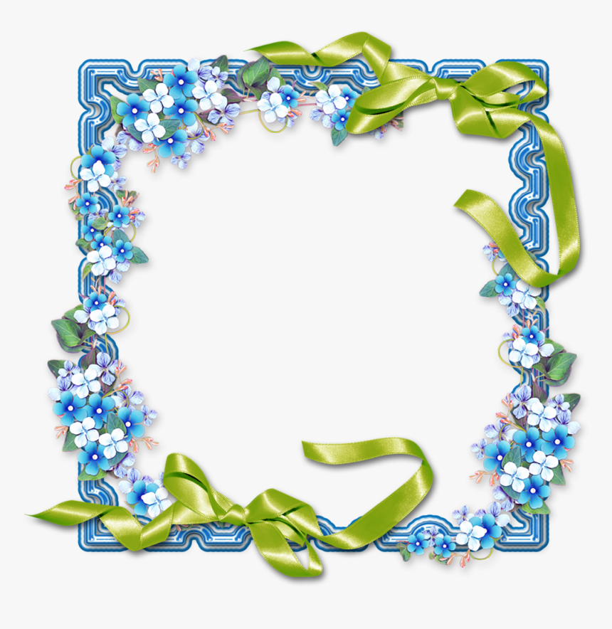 Фото, Автор Bzikolya На Яндекс - Blue And White Flowers Icons Frame, HD Png Download