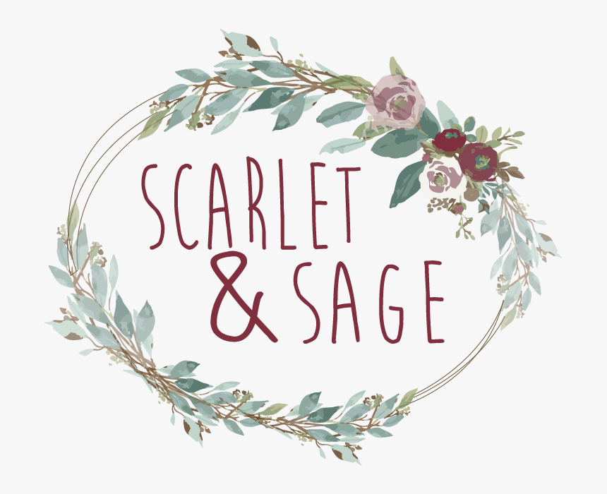 Scarlet And Sage Logo Moon Flower - Calligraphy, HD Png Download