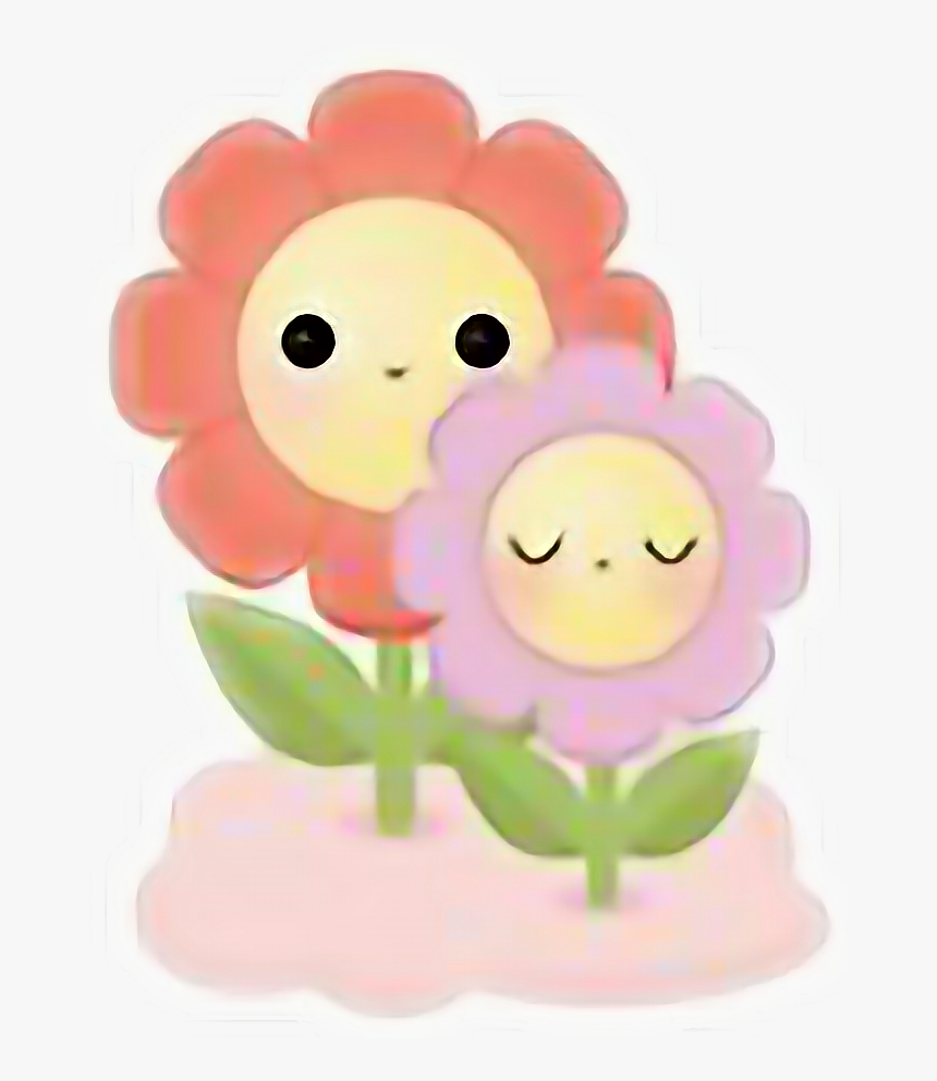 #florecitas #cutte #kawaii #sticker #flowers - Cartoon, HD Png Download