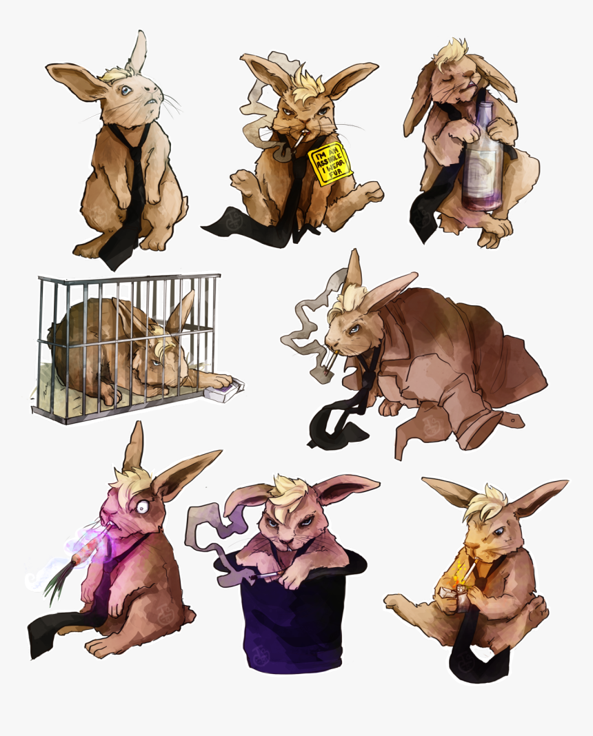Bunny Constantine Stickers I Loved How Zatanna - John Constantine Bunny, HD Png Download