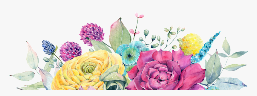 Transparent Painted Flowers Png - Portable Network Graphics, Png Download