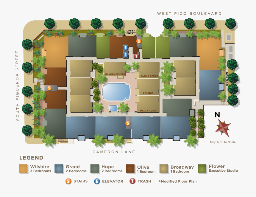 City Lights Site Plan - City Lights On Fig Apartments, HD Png Download
