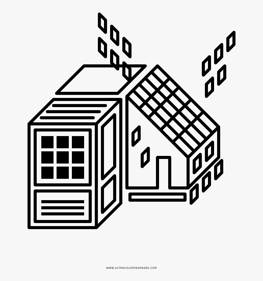 City Lights Coloring Page - Illustration, HD Png Download