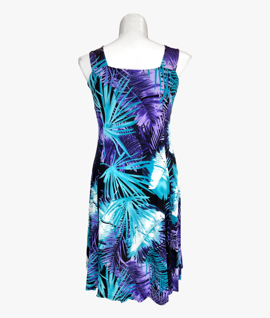 Sleeveless Fit And Flare Dress In Purple And Aqua - Day Dress, HD Png Download