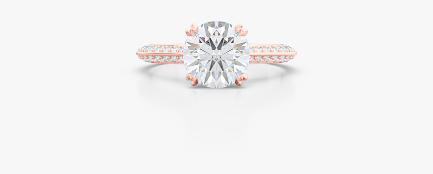 Rose Gold Engagement Ring With Hidden Stones, HD Png Download