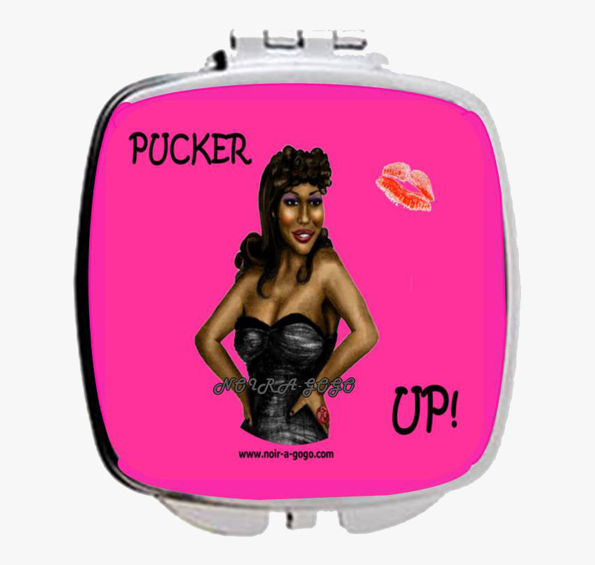 Pucker Up Compactblack Pinup Girl Compact Mirror - Latex Clothing, HD Png Download