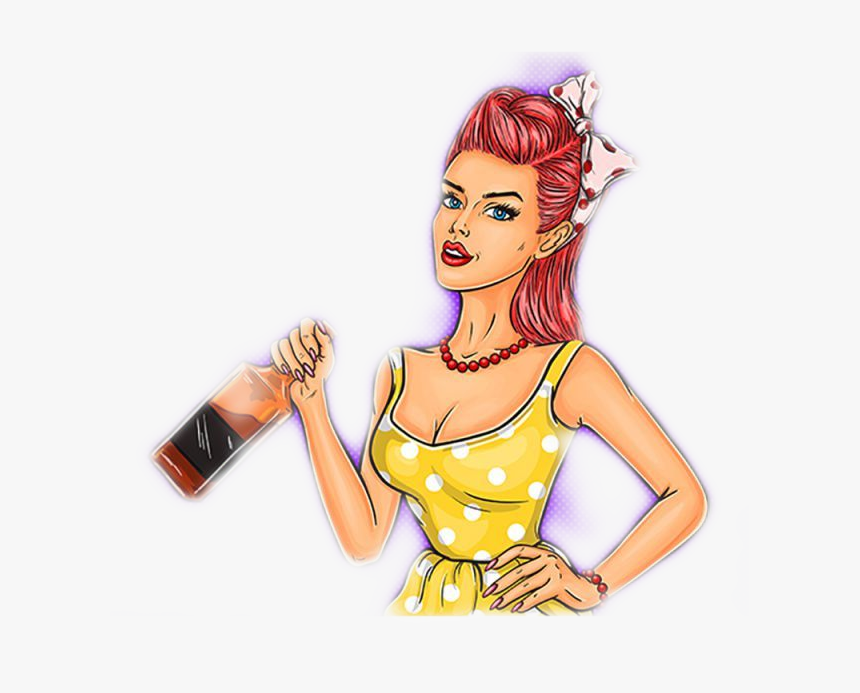 #pinup #girl #popart - Illustration Of Pin Up Girl, HD Png Download