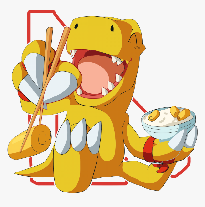 Dinosaur Slouchy V-neck Agumon Tamagoyaki , Png Download, Transparent Png