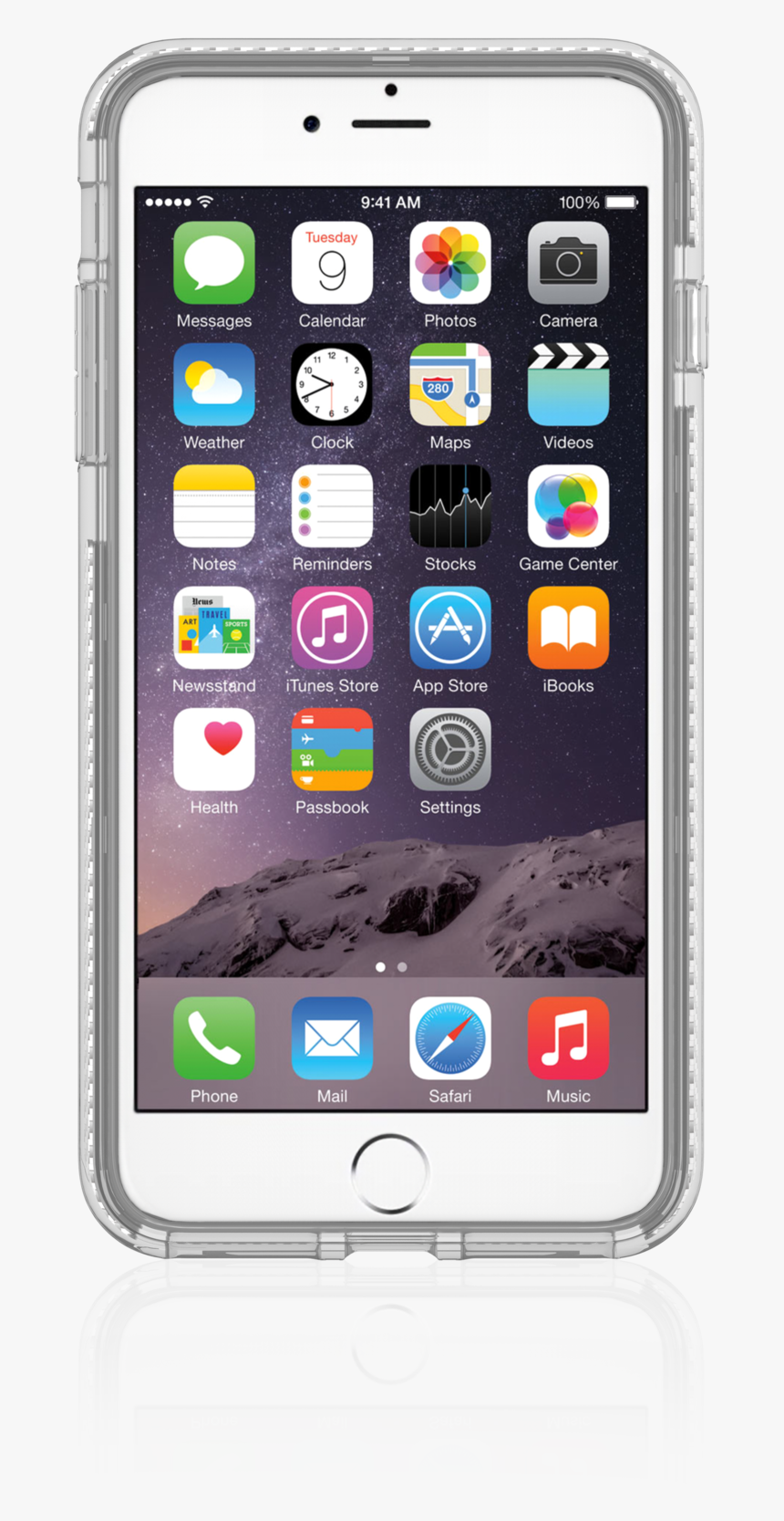 7 Selenium Clear Silver Front With Phone, HD Png Download