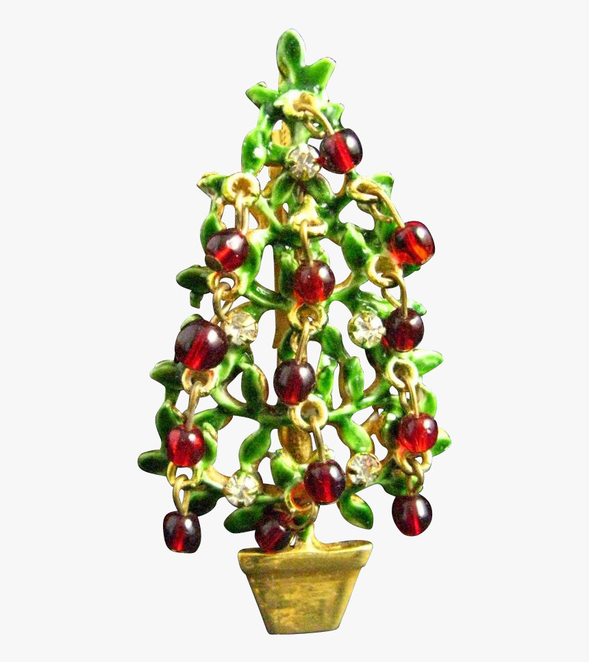 Original By Robert Red Glass Clear Rhinestone Topiary, HD Png Download