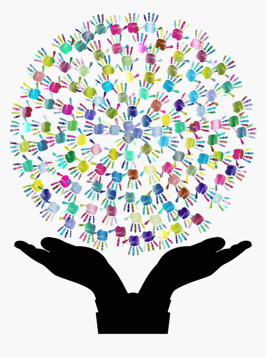 Prismatic Hands Tree 2 Clip Arts - Logo Tree Hands Png, Transparent Png