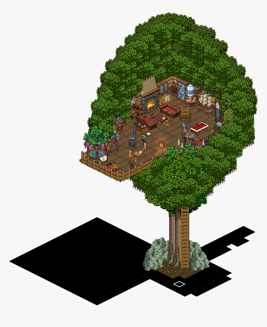 Habbo Sulake Tree House Free Hq Image Clipart - Tree House Habbo, HD Png Download