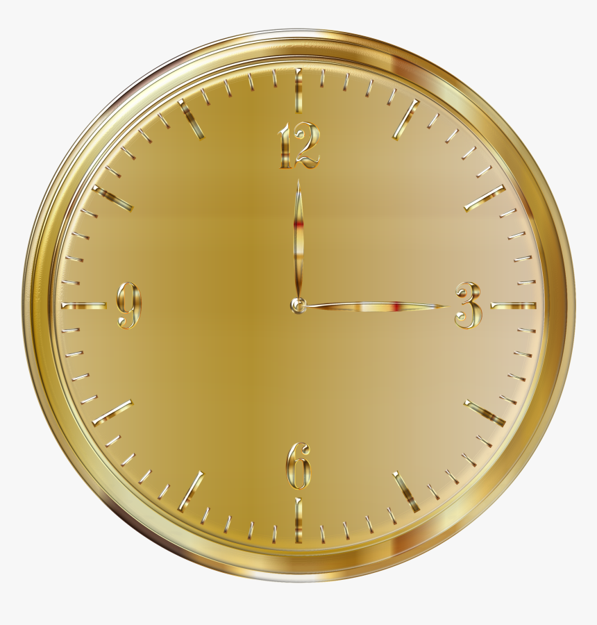 Transparent Clock Clipart - Gold Clock Transparent, HD Png Download