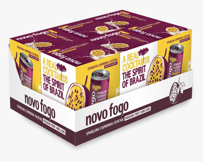 Novo Fogo Sparkling Caipirinha Passion Fruit 24 Pack - Chocolate, HD Png Download