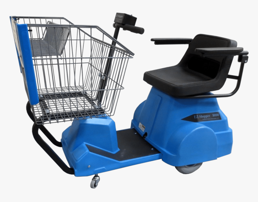 Motorized Shopping Cart Blue, HD Png Download