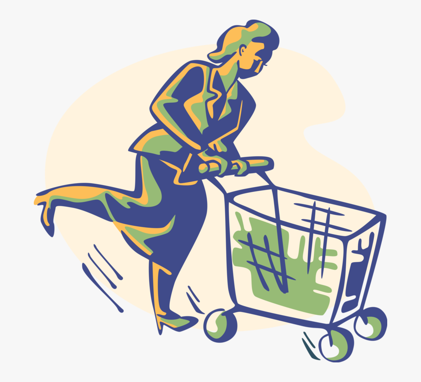 Vector Illustration Of Supermarket Grocery Shopper - Product, HD Png Download