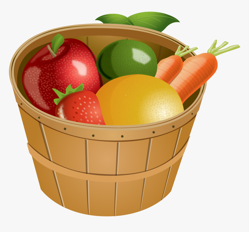Transparent Lemons Clipart - Cartoon Basket Of Fruits, HD Png Download