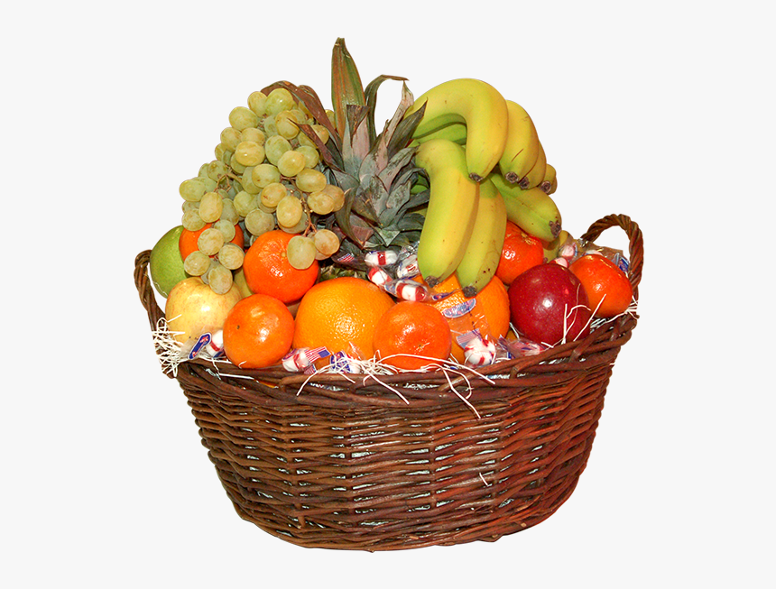Basket With Fruits Png, Transparent Png
