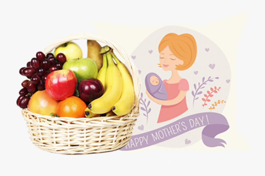 Love Fruit Basket With Love Cushion For Mother - Small Basket Of Fruit, HD Png Download