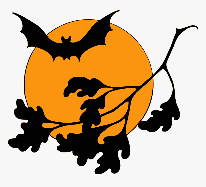 Halloween, Moonlight, Moon, Bat, Night, Scary - Clip Art Halloween, HD Png Download