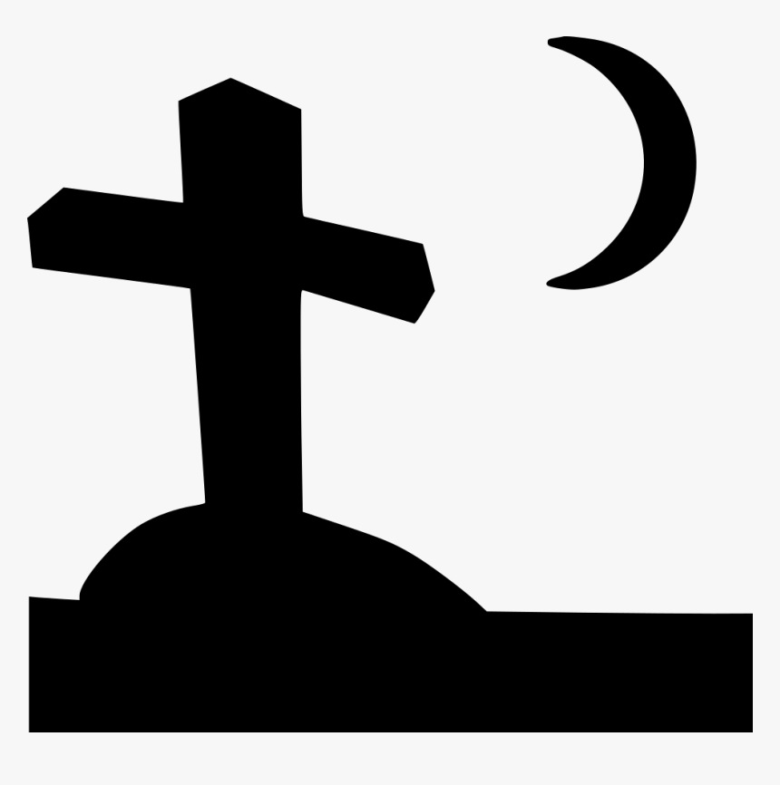 Dead Grave Cross Moon Halloween - All Souls Day Icon Png, Transparent Png