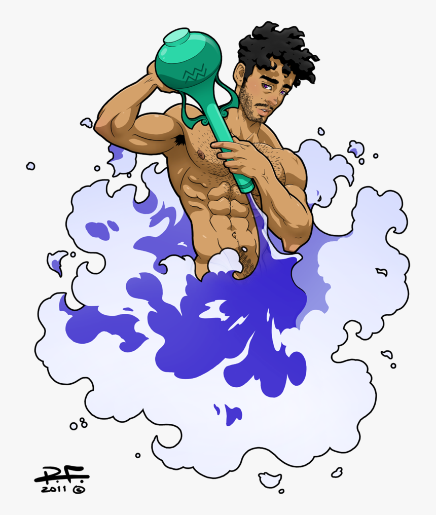 Aquarius Tattoo Design For Men - Aquarius Man Photo Cartoon, HD Png Download