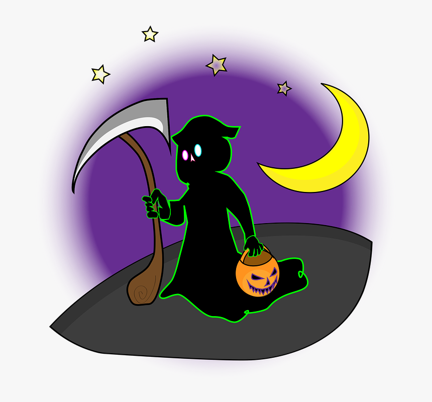 Halloween, Death, Moon, Night, Costume, Gothic, Dead - Cartoon, HD Png Download