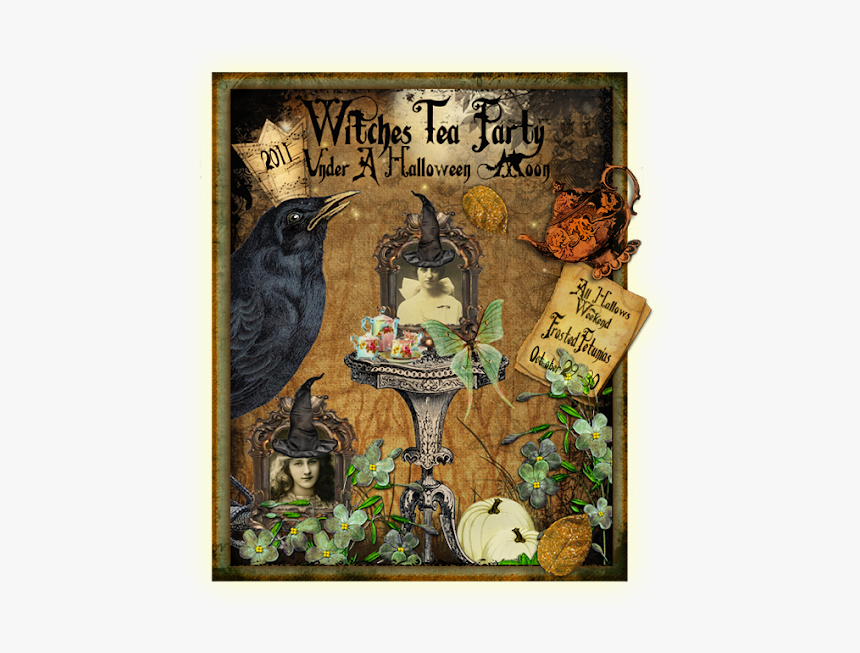 Witches Tea Party Under A Halloween Moon - Halloween Witches Tea Party, HD Png Download