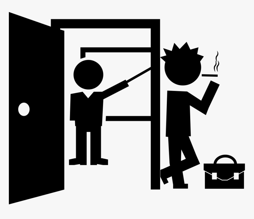 Student Smoking At Class Door - Teaching Logo Black And White, HD Png Download