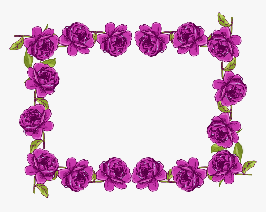 Download Purple Border Frame Png Transparent Picture - Transparent Png Flower Purple Png, Png Download