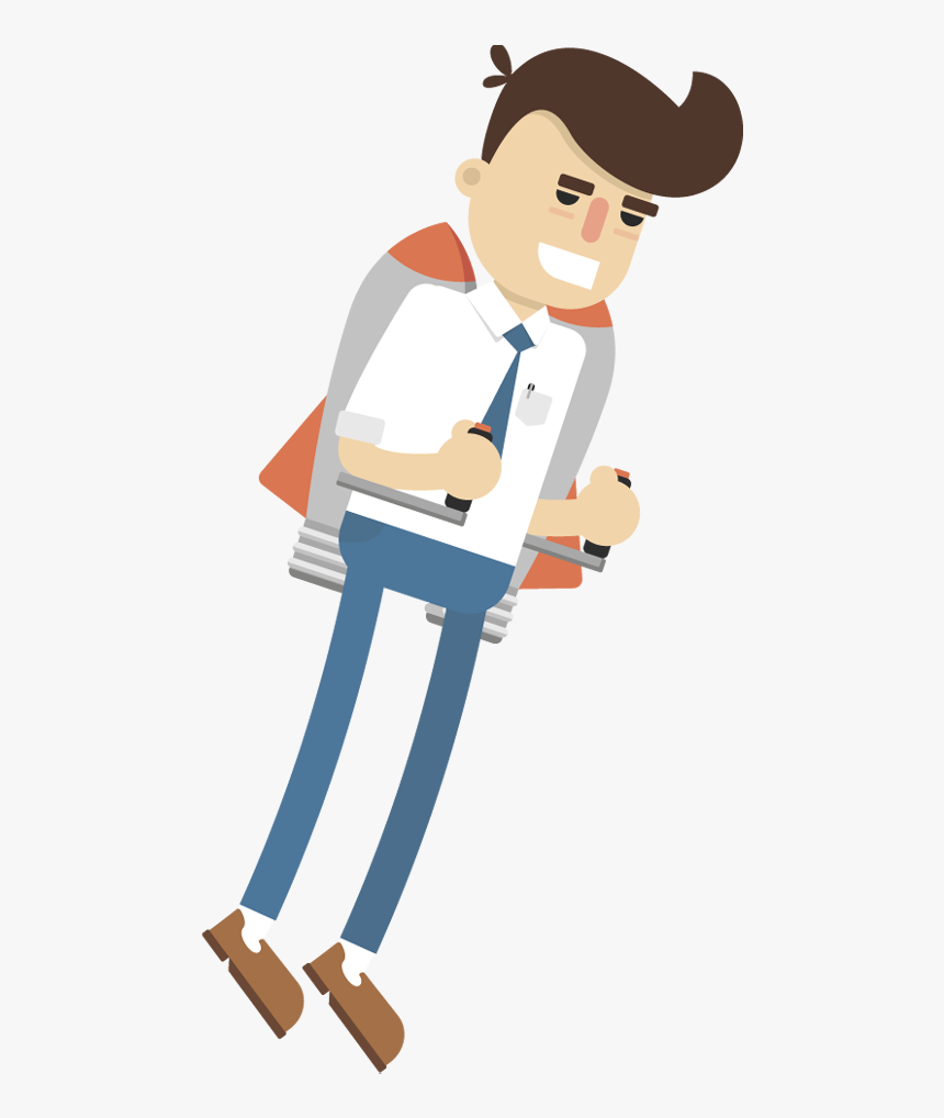 1dsp 20160112 Business - Businessman Cartoon On Rocket Png, Transparent Png