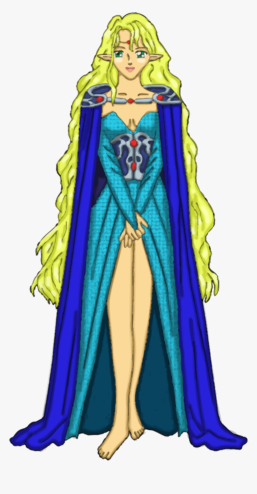 Elven Maiden Clip Arts - Drawings Of Fairies With Pointed Ears, HD Png Download